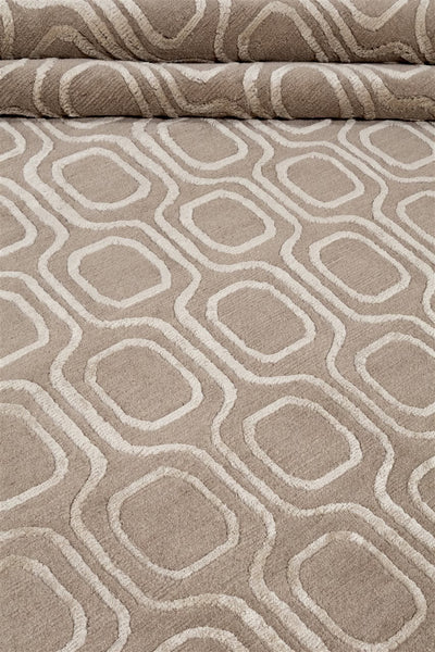 Handmade Modern Rug Beige Silk & Wool