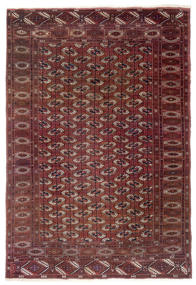 Antique Bouchara Oriental Rug: Authentic Turkmen Rug 313x210cm