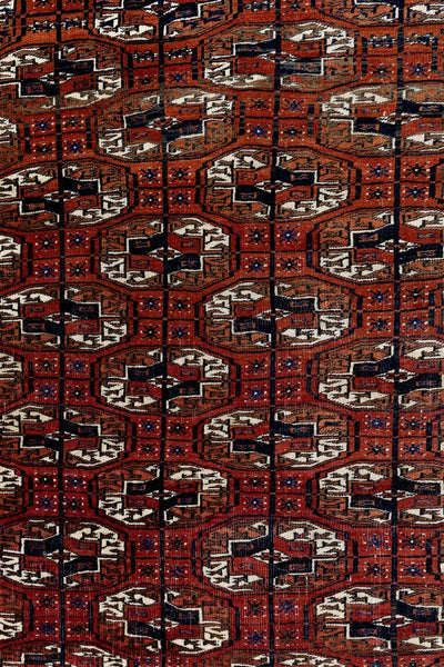Antique Bouchara Oriental Rug: Authentic Turkmen Rug 313x210cm