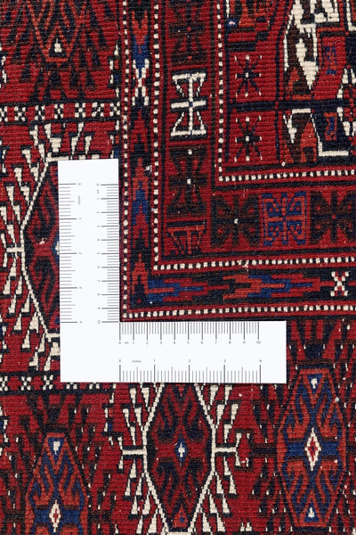Antique Bouchara Oriental Rug: Authentic Turkmen Rug 313x210cm