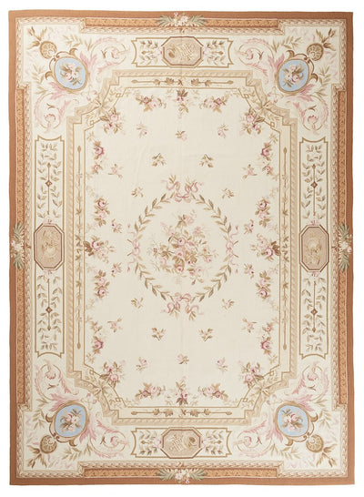Hand-Woven Aubusson Tapestry Rug - Textile Art - 277x178cm