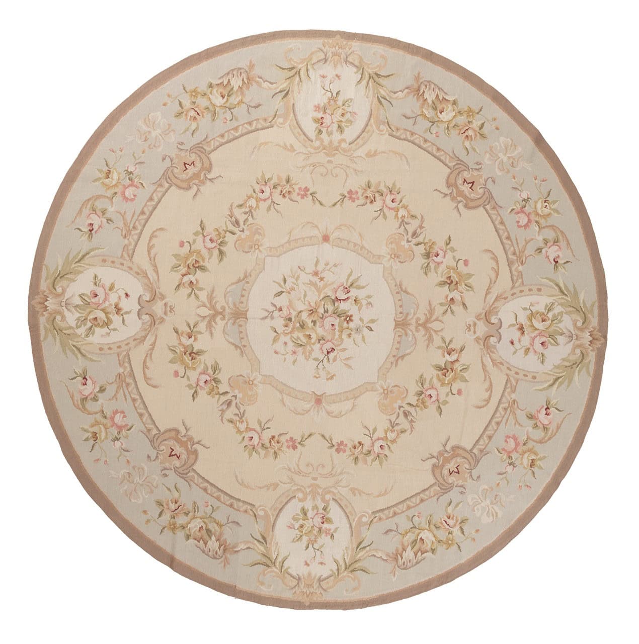 Tappeto Arazzo Aubusson Rotondo - Arte tessile - Tessuto a Mano 244x244cm