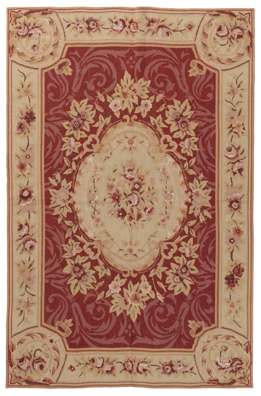 Tappeto Arazzo Aubusson - Arte tessile - Tessuto a Mano 183x119cm