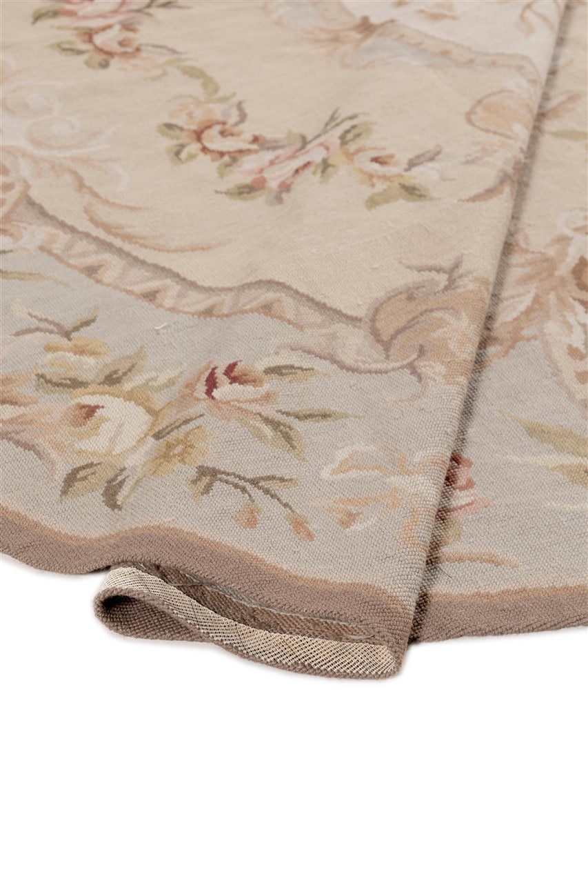 Tappeto Arazzo Aubusson Rotondo - Arte tessile - Tessuto a Mano 214x212cm