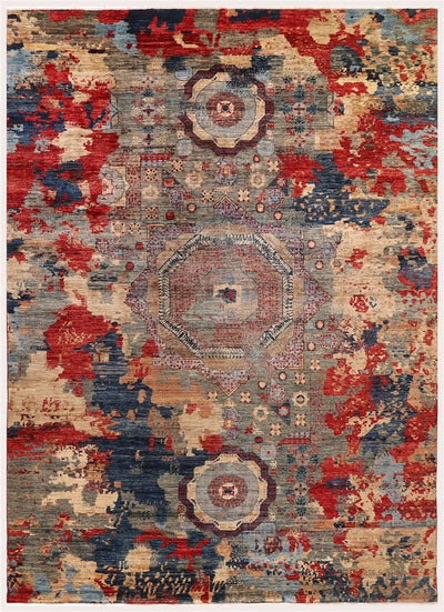 Tappeto Mamluk Moderno Multicolore, Fatto a mano, 417x295cm - CarpetLiving