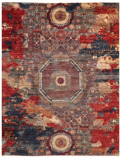 Handmade Multicolour Modern Mamluk Rug, 357x269cm