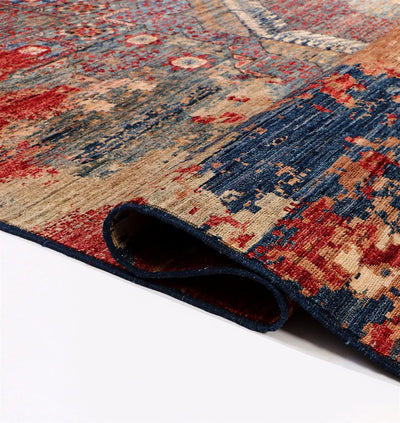 Handmade Multicolour Modern Mamluk Rug, 357x269cm
