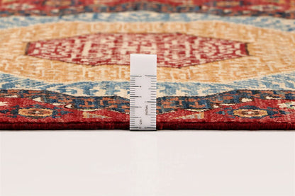 Tappeto Passatoia Mamluk Moderno Multicolore, Fatto a mano, 906x76cm