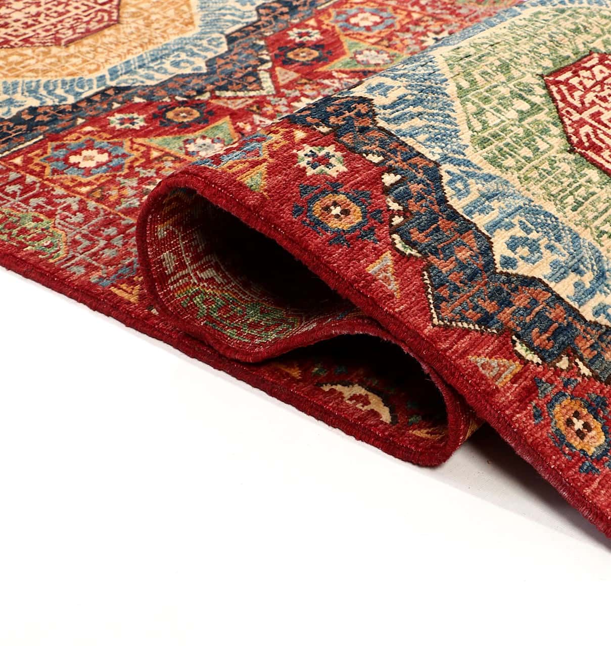 Tappeto Passatoia Mamluk Moderno Multicolore, Fatto a mano, 906x76cm