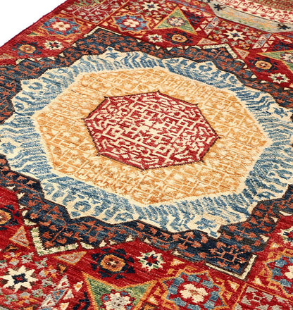 Tappeto Passatoia Mamluk Moderno Multicolore, Fatto a mano, 906x76cm