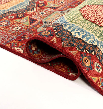 Tappeto Passatoia Mamluk Moderno Multicolore, Fatto a mano, 909x78cm