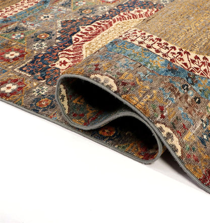 Tappeto Passatoia Mamluk Moderno Multicolore, Fatto a mano, 895x80cm