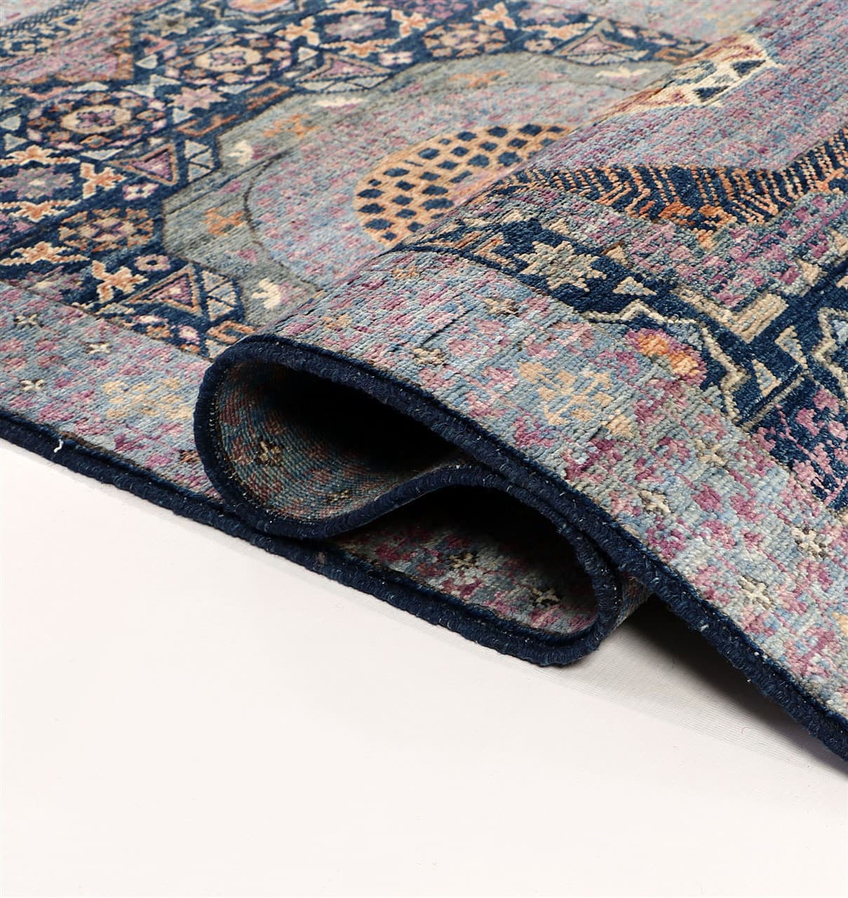 Tappeto Passatoia Mamluk Moderno Multicolore, Fatto a mano, 977x76cm