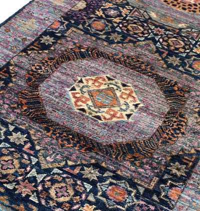 Tappeto Passatoia Mamluk Moderno Multicolore, Fatto a mano, 977x76cm