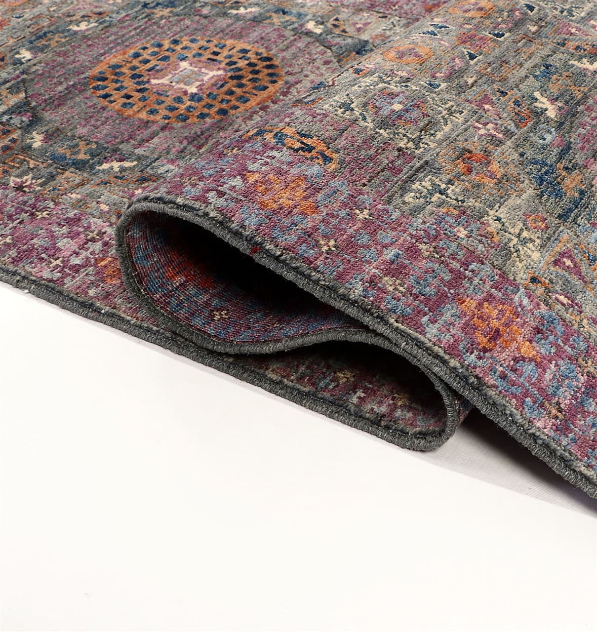 Tappeto Passatoia Mamluk Moderno Multicolore, Fatto a mano, 897x75cm