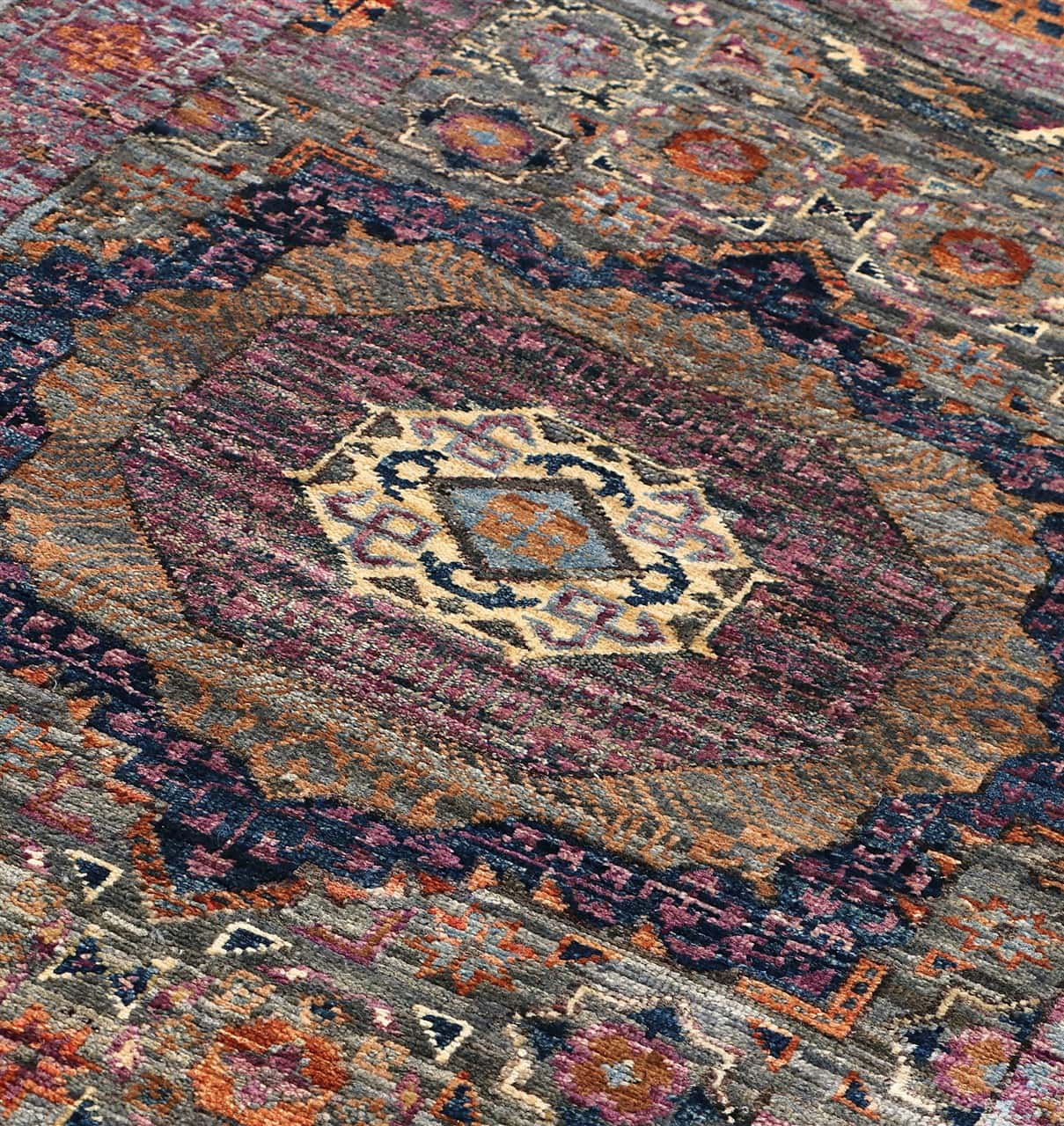 Tappeto Passatoia Mamluk Moderno Multicolore, Fatto a mano, 897x75cm