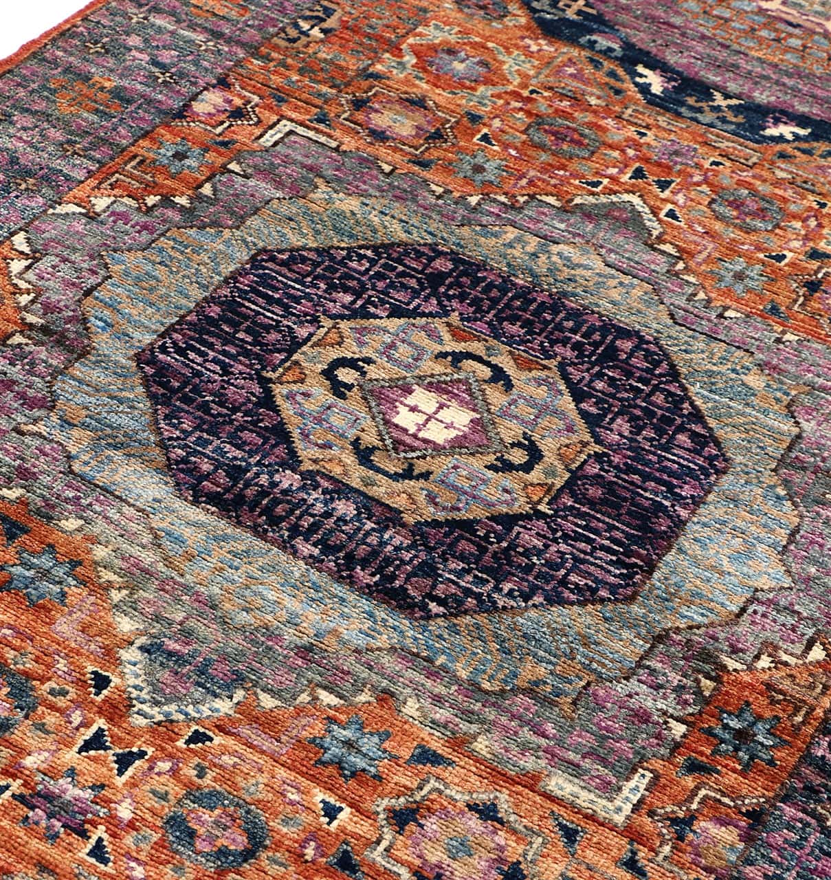 Tappeto Passatoia Mamluk Moderno Multicolore, Fatto a mano, 987x78cm