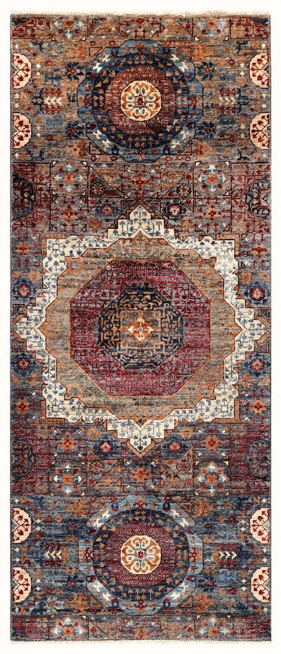 Tappeto Passatoia Mamluk Moderno Multicolore, Fatto a mano, 190x79cm - CarpetLiving