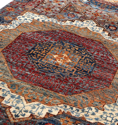 Tappeto Passatoia Mamluk Moderno Multicolore, Fatto a mano, 190x79cm
