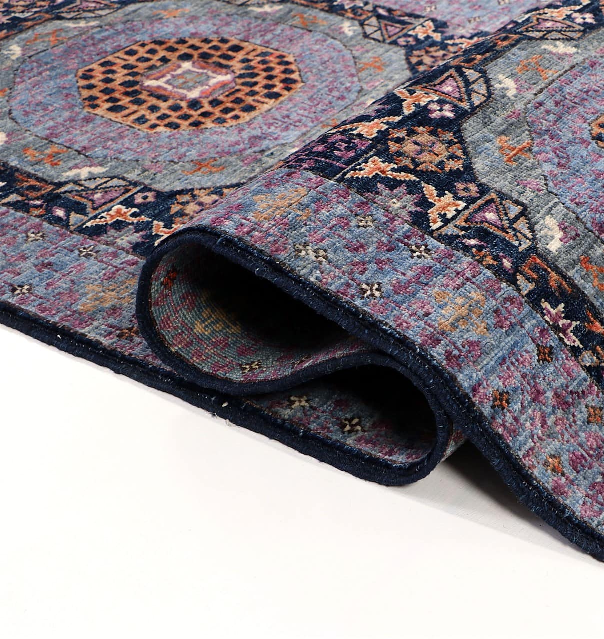 Tappeto Passatoia Mamluk Moderno Multicolore, Fatto a mano, 465x81cm