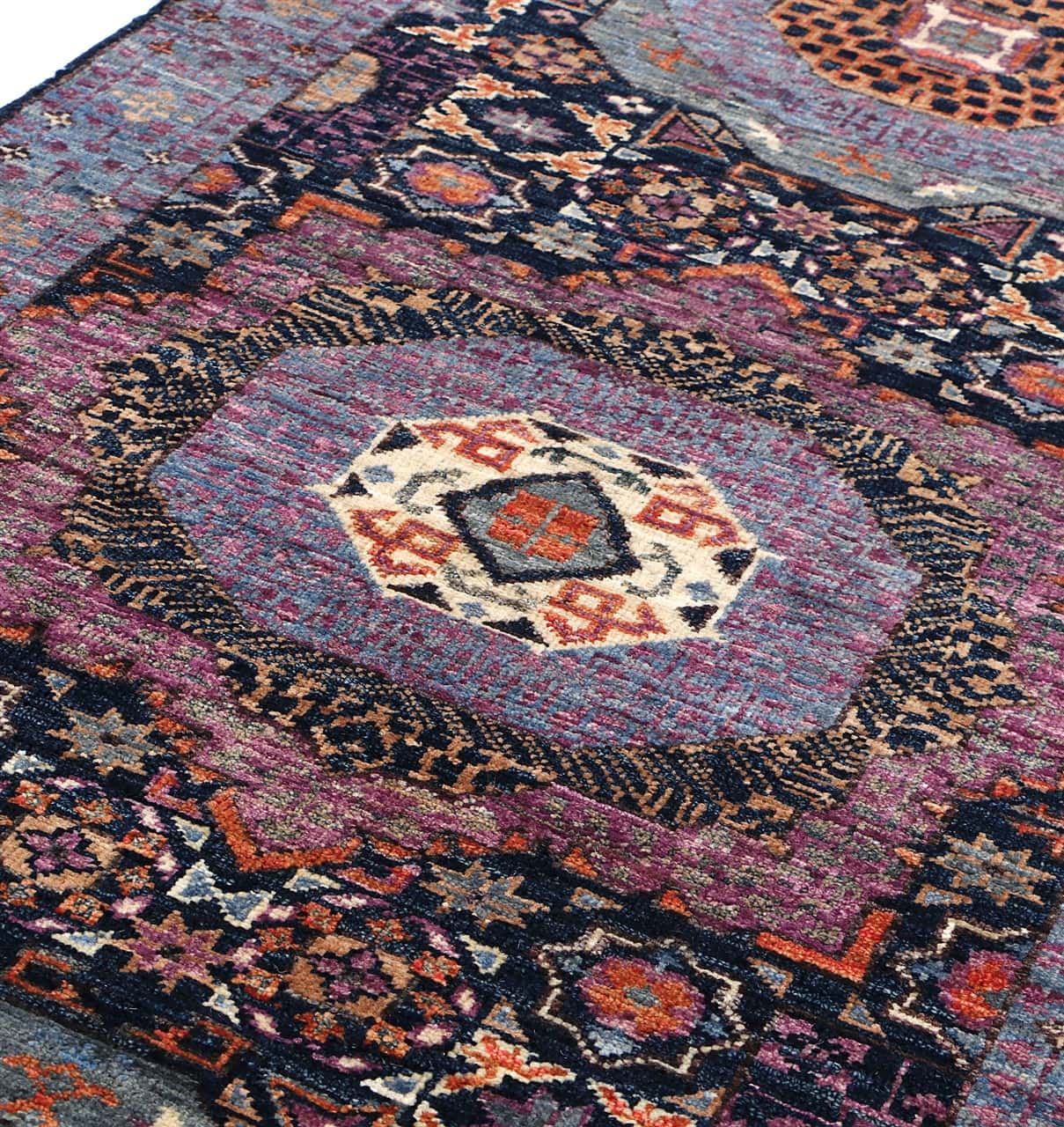 Tappeto Passatoia Mamluk Moderno Multicolore, Fatto a mano, 465x81cm