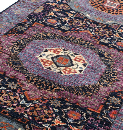 Tappeto Passatoia Mamluk Moderno Multicolore, Fatto a mano, 465x81cm