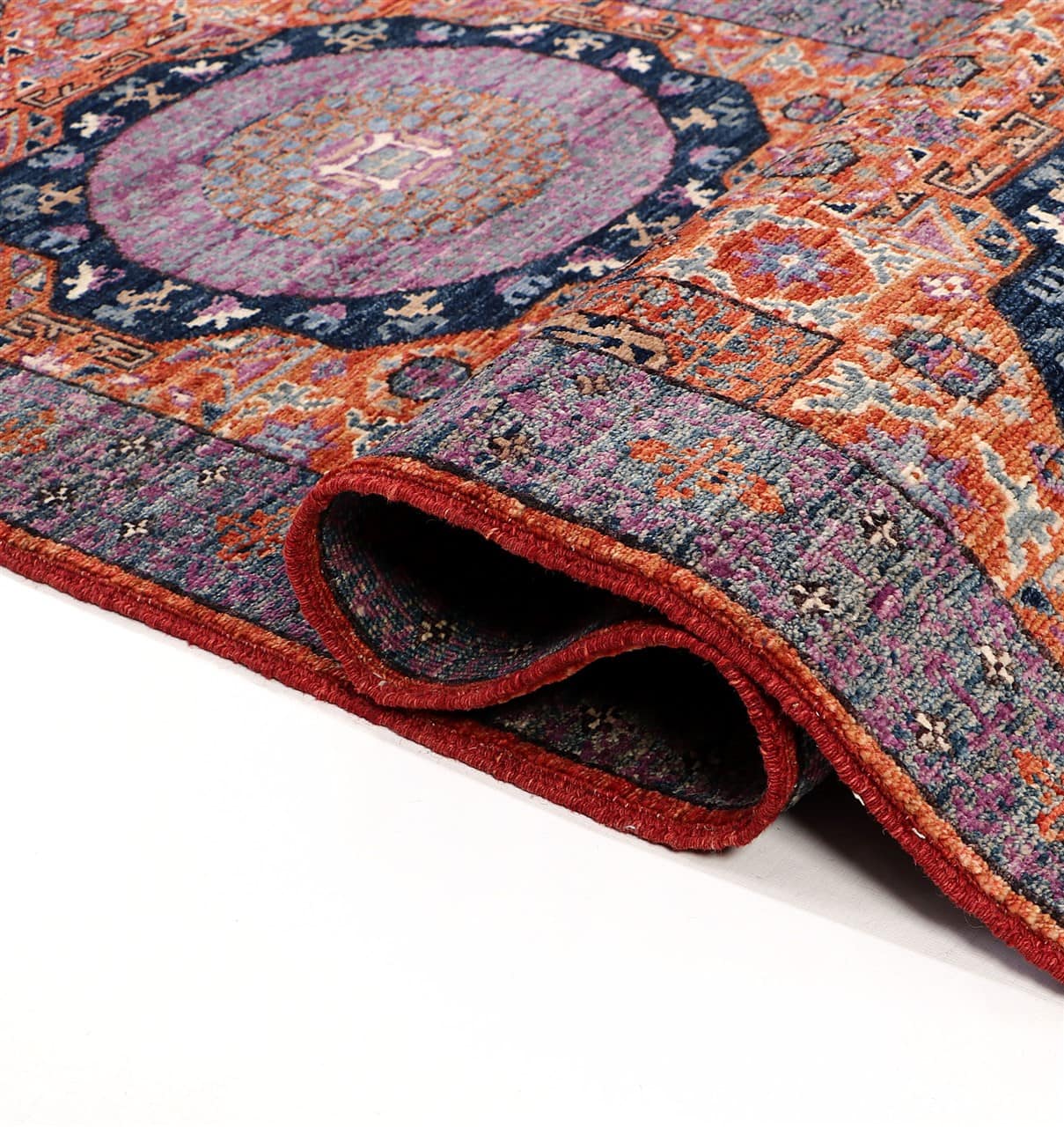 Tappeto Passatoia Mamluk Moderno Multicolore, Fatto a mano, 472x76cm