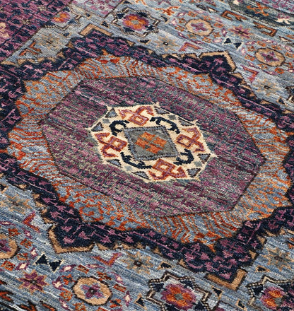 Tappeto Passatoia Mamluk Moderno Multicolore, Fatto a mano, 481x79cm
