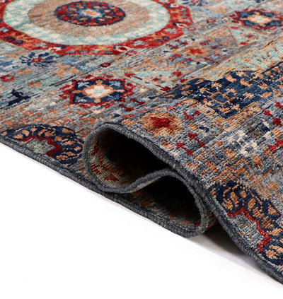 Handmade Multicolour Modern Mamluk Runner, 180x77cm