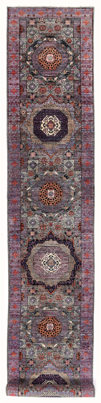 Tappeto Passatoia Mamluk Moderno Multicolore, Fatto a mano, 465x75cm