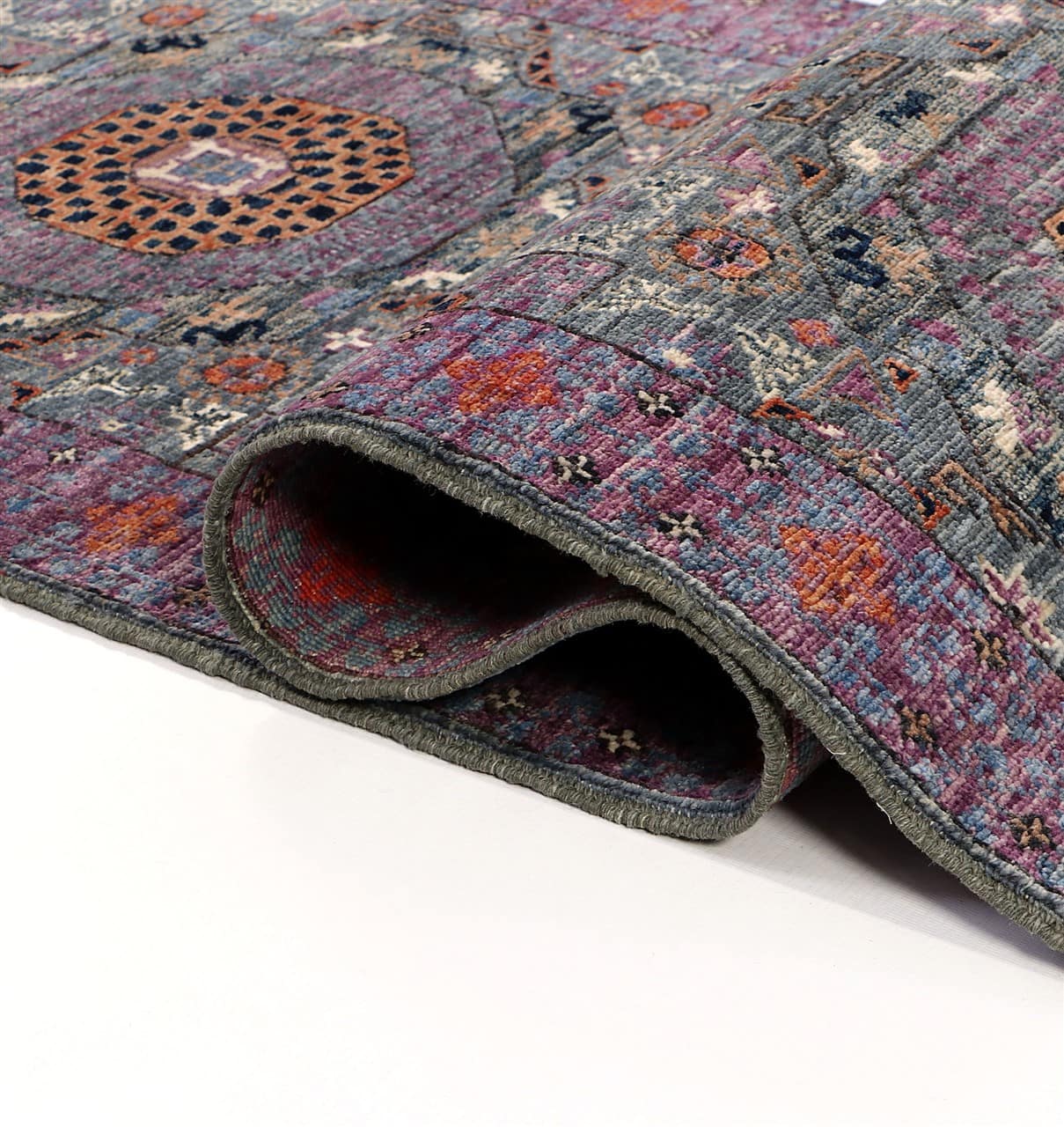 Tappeto Passatoia Mamluk Moderno Multicolore, Fatto a mano, 465x75cm