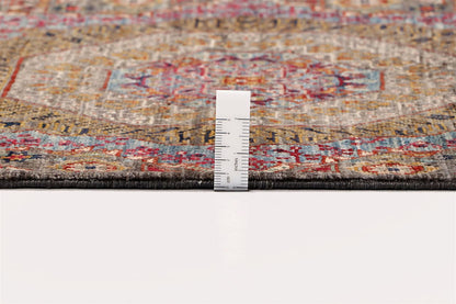 Tappeto Passatoia Mamluk Moderno Multicolore, Fatto a mano, 414x76cm