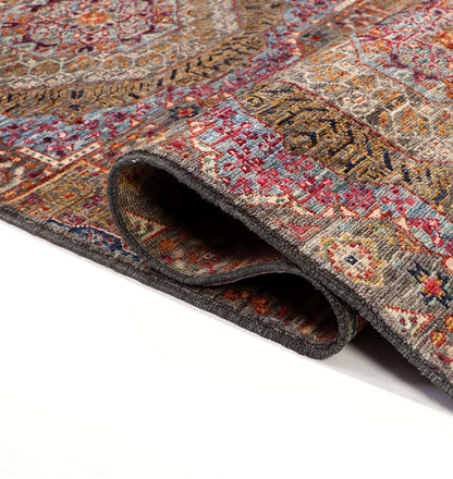 Tappeto Passatoia Mamluk Moderno Multicolore, Fatto a mano, 414x76cm