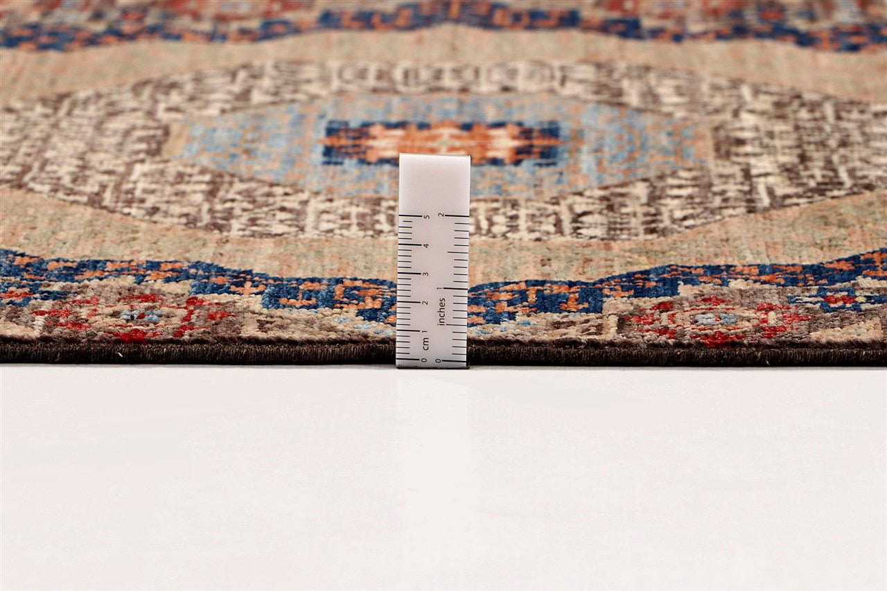 Tappeto Passatoia Mamluk Moderno Multicolore, Fatto a mano, 416x75cm