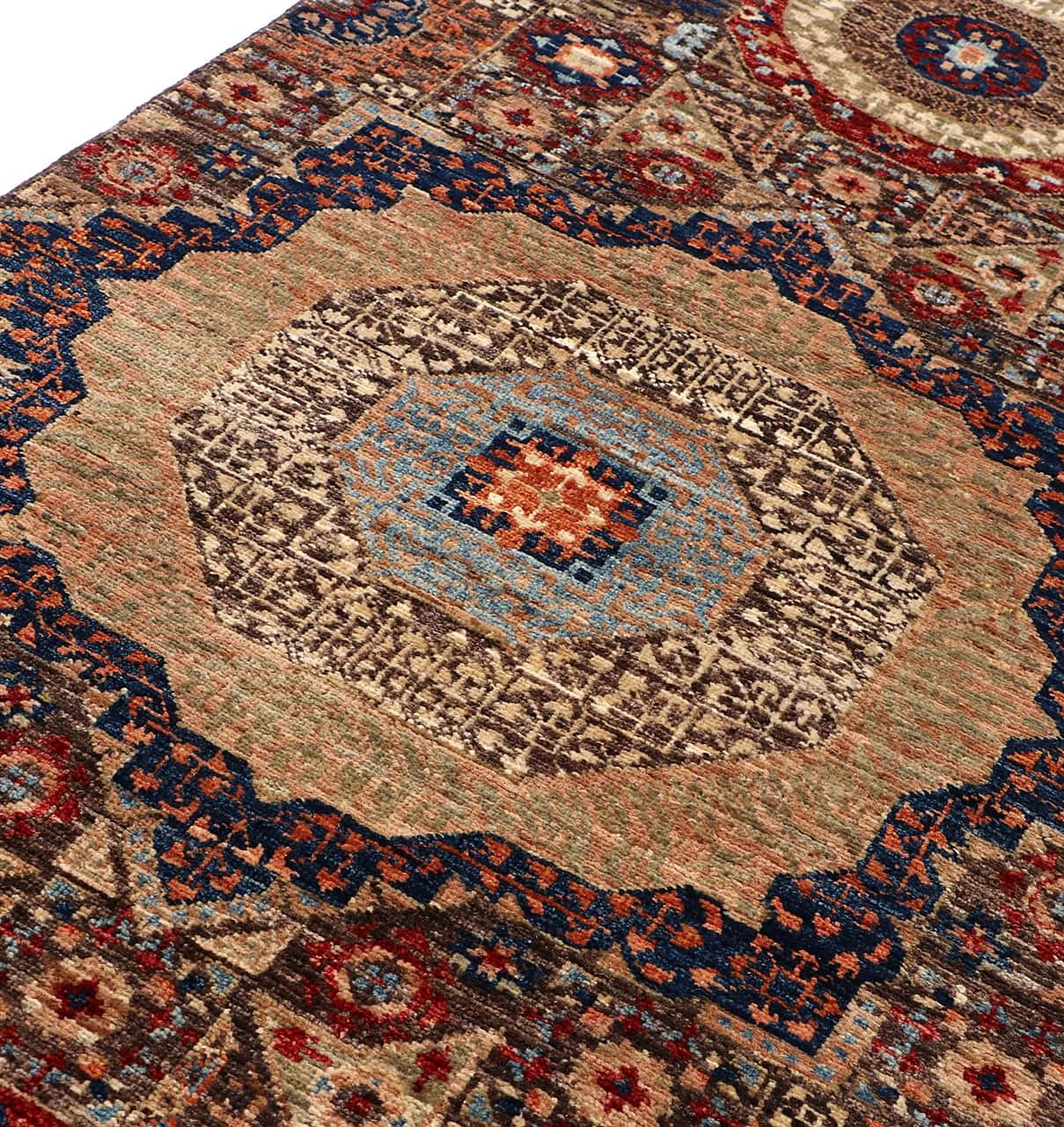 Tappeto Passatoia Mamluk Moderno Multicolore, Fatto a mano, 416x75cm