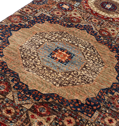 Tappeto Passatoia Mamluk Moderno Multicolore, Fatto a mano, 416x75cm