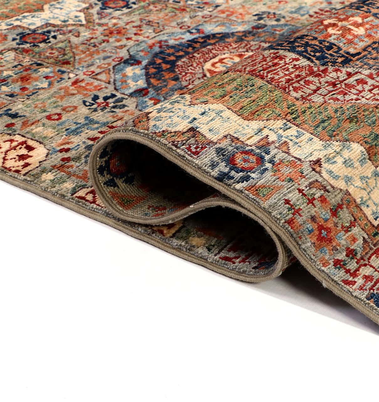 Tappeto Passatoia Mamluk Moderno Multicolore, Fatto a mano, 287x76cm