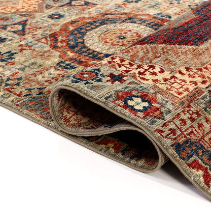 Tappeto Passatoia Mamluk Moderno Multicolore, Fatto a mano, 305x80cm