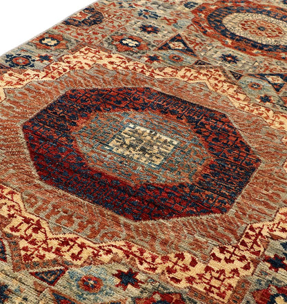 Tappeto Passatoia Mamluk Moderno Multicolore, Fatto a mano, 305x80cm