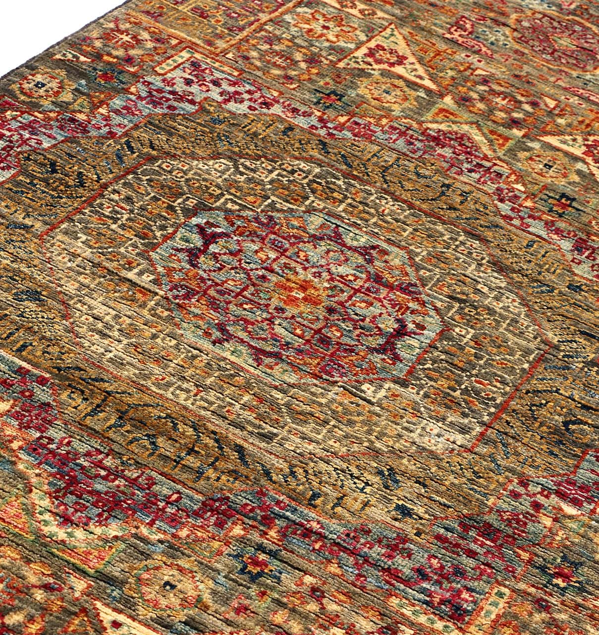 Tappeto Passatoia Mamluk Moderno Multicolore, Fatto a mano, 297x76cm