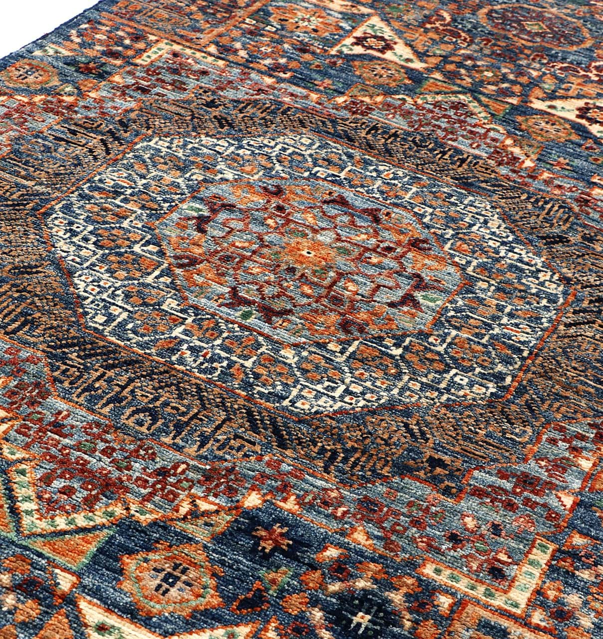 Tappeto Passatoia Mamluk Moderno Multicolore, Fatto a mano, 309x82cm