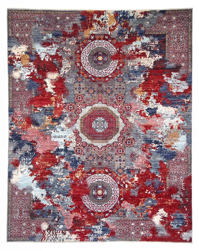 Handmade Multicolour Modern Mamluk Rug, 352x278cm