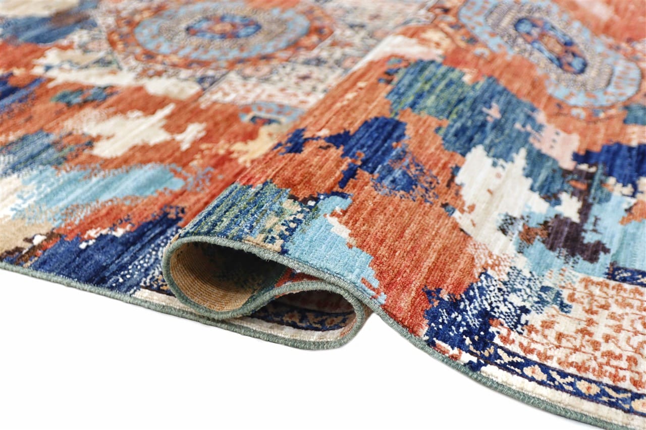 Tappeto Mamluk Moderno Multicolore, Fatto a mano, 207x150cm