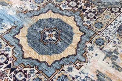 Handmade Multicolour Modern Mamluk Rug, 210x148cm