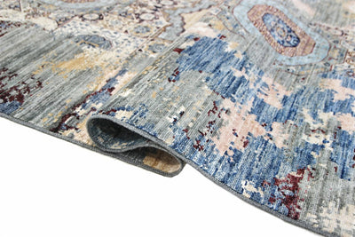 Handmade Multicolour Modern Mamluk Rug, 210x148cm