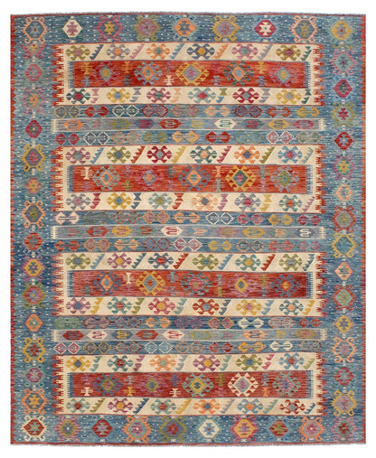 Tappeto Kilim Kaudani Afghan fatto a mano multicolore 408x306cm