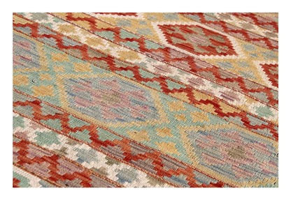 Tappeto Kilim in lana multicolore, fatto a mano, 500x81 cm