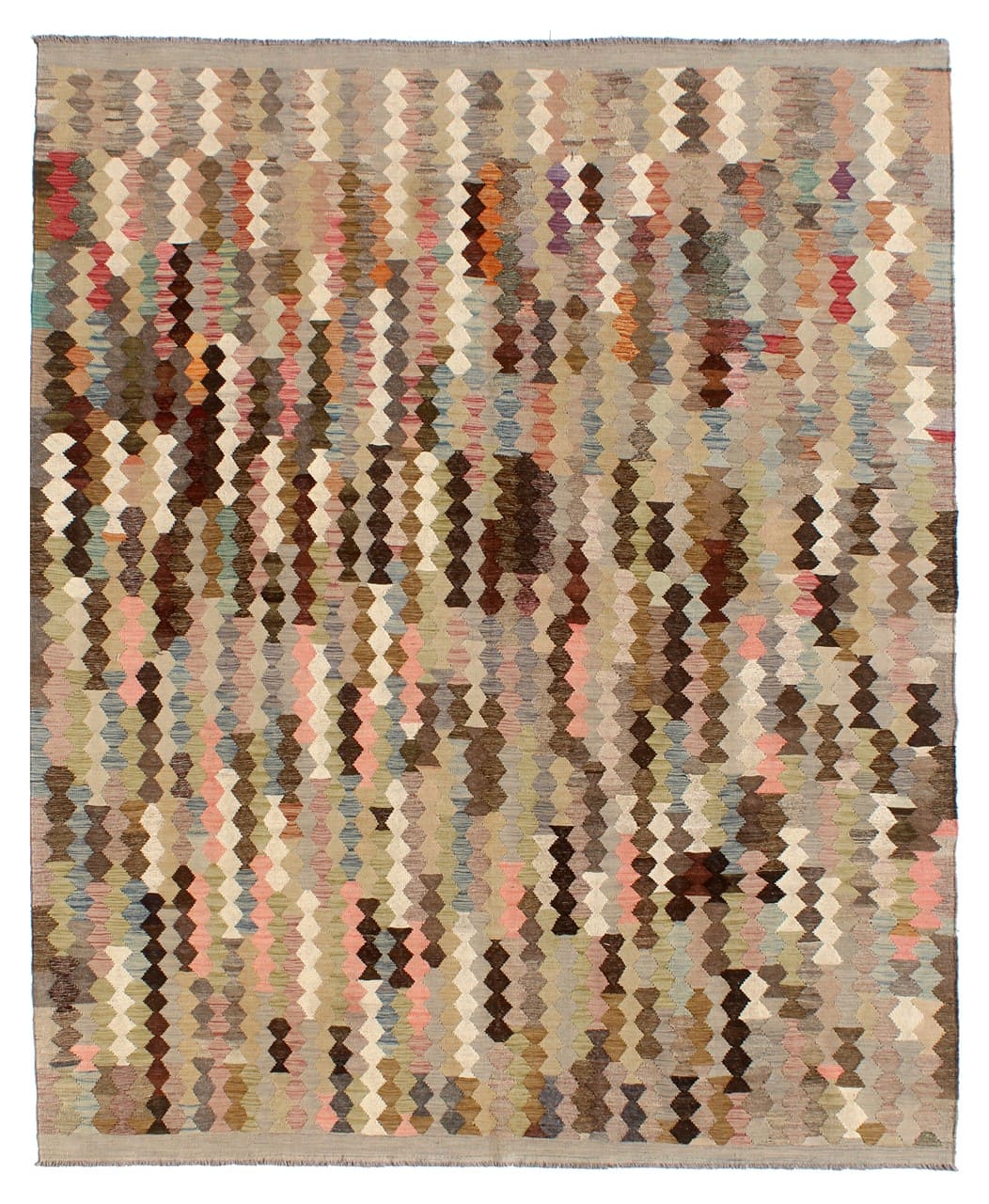 Tappeto Kilim Kaudani Afghan fatto a mano multicolore 344x259cm