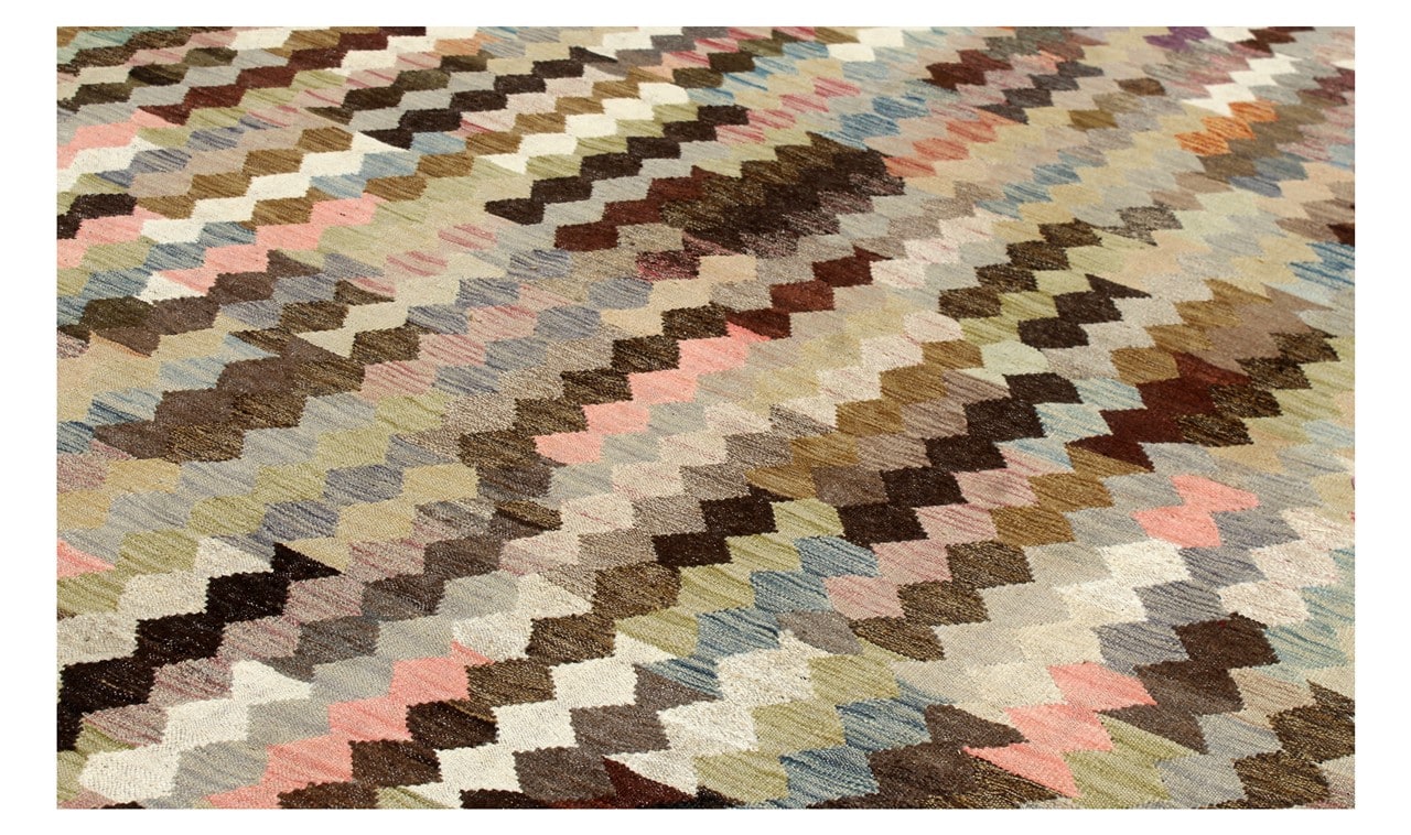 Tappeto Kilim Kaudani Afghan fatto a mano multicolore 344x259cm