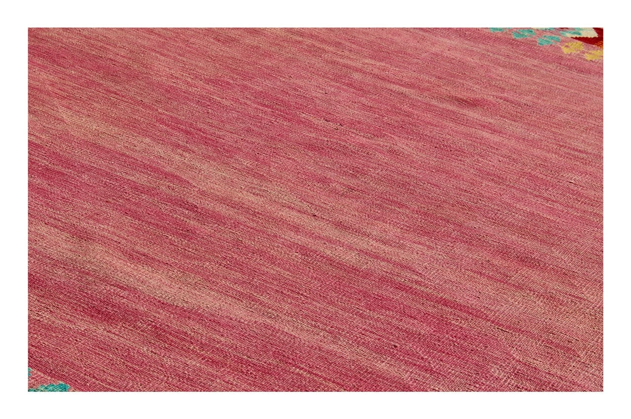 Tappeto Kilim Kaudani Afghan fatto a mano multicolore 292x244cm